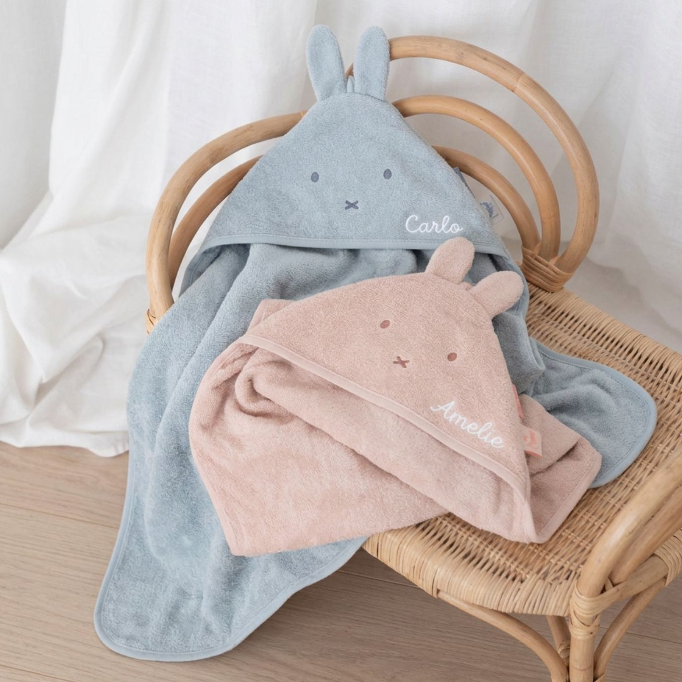 JOLLEIN Baby Kapuzenhandtuch Frottee personalisiert - Miffy - wunderwunsch