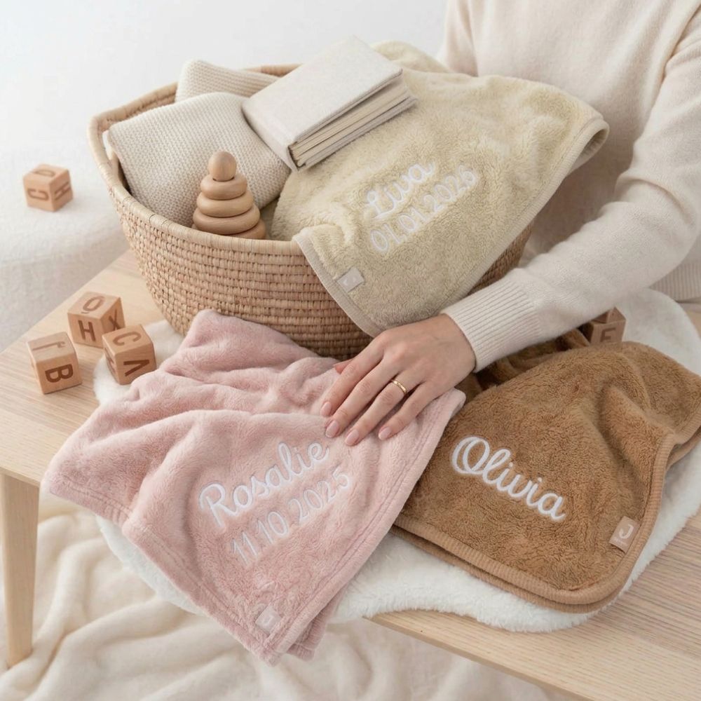 JOLLEIN Baby Kuscheldecke Sherpa/Jersey personalisiert - wunderwunsch