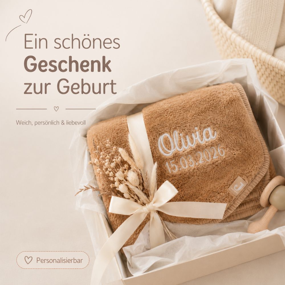 JOLLEIN Baby Kuscheldecke Sherpa/Jersey personalisiert - wunderwunsch