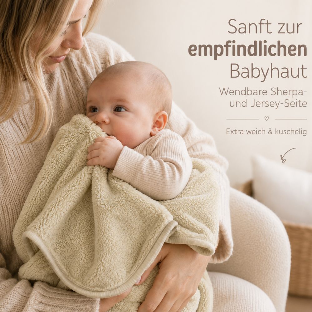 JOLLEIN Baby Kuscheldecke Sherpa/Jersey personalisiert - wunderwunsch