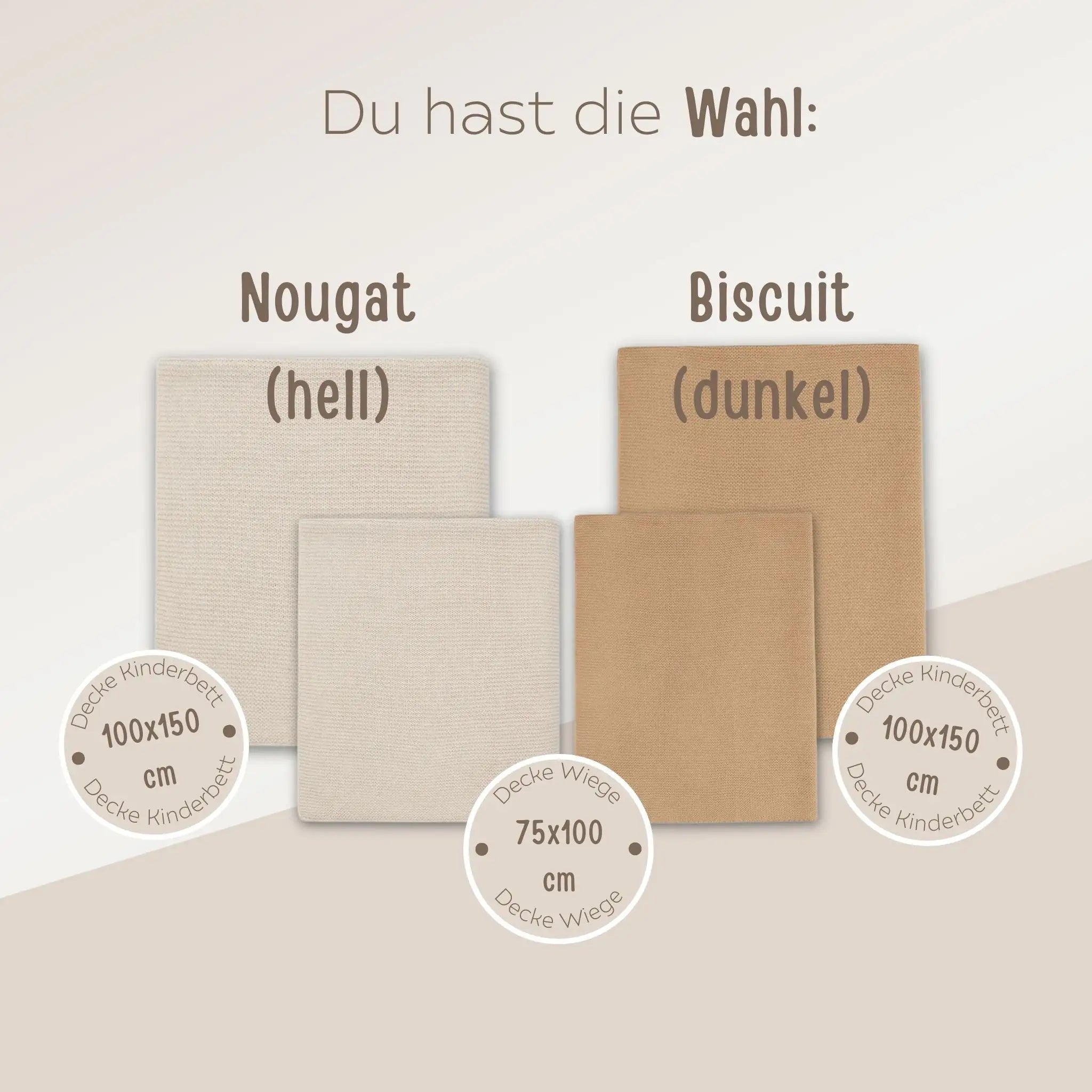 JOLLEIN Baby Strickdecke personalisiert - nougat oder biscuit - wunderwunsch