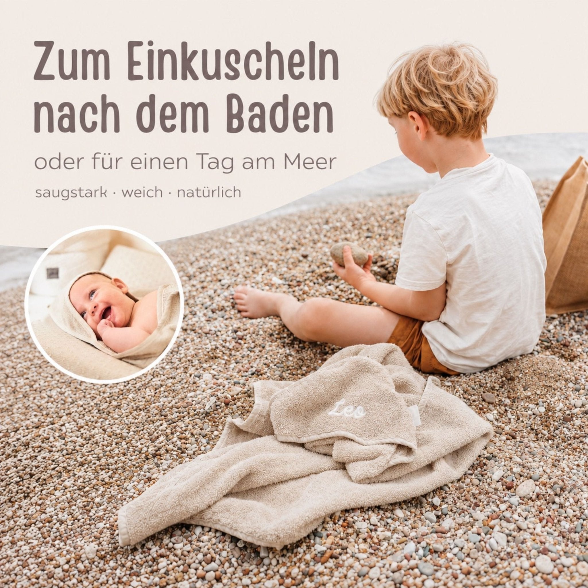 JOLLEIN Kapuzenhandtuch Frottee personalisiert - wunderwunsch