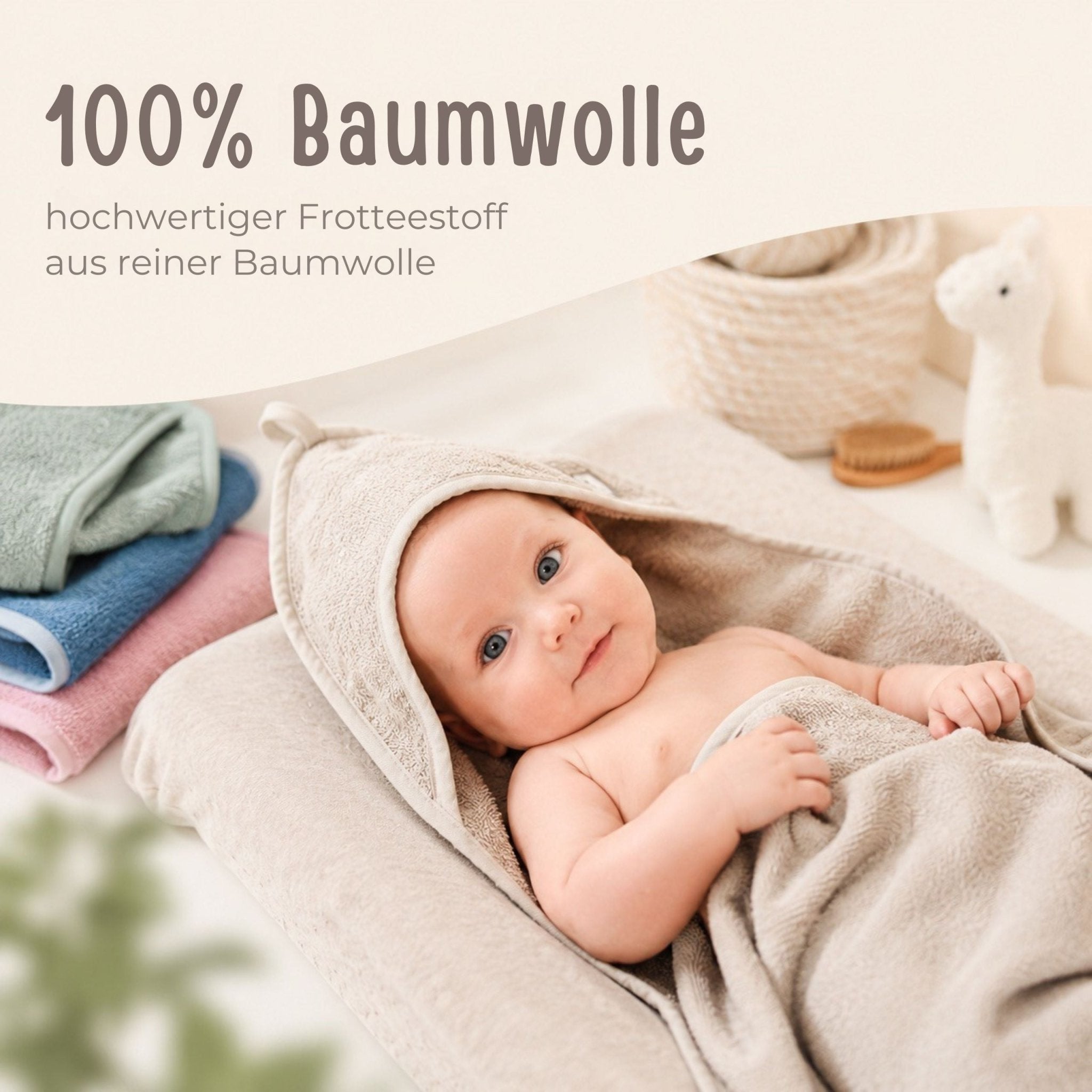 JOLLEIN Kapuzenhandtuch Frottee personalisiert - wunderwunsch