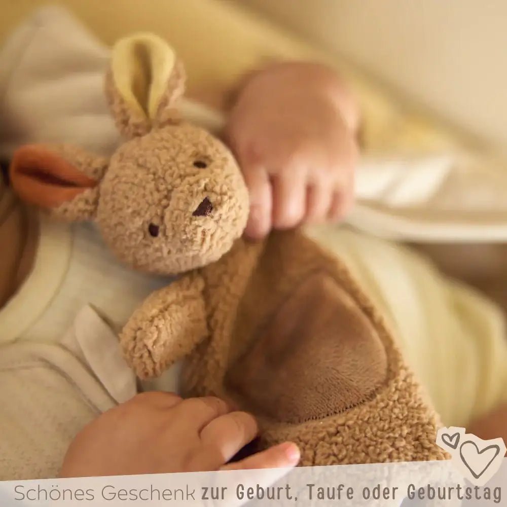 JOLLEIN Schmusetuch Känguru personalisierbar - wunderwunsch