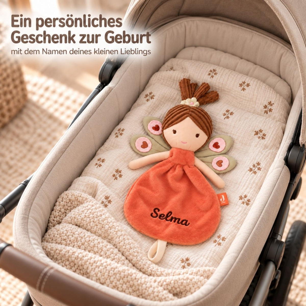 JOLLEIN Schmusetuch personalisiert - Fee - wunderwunsch