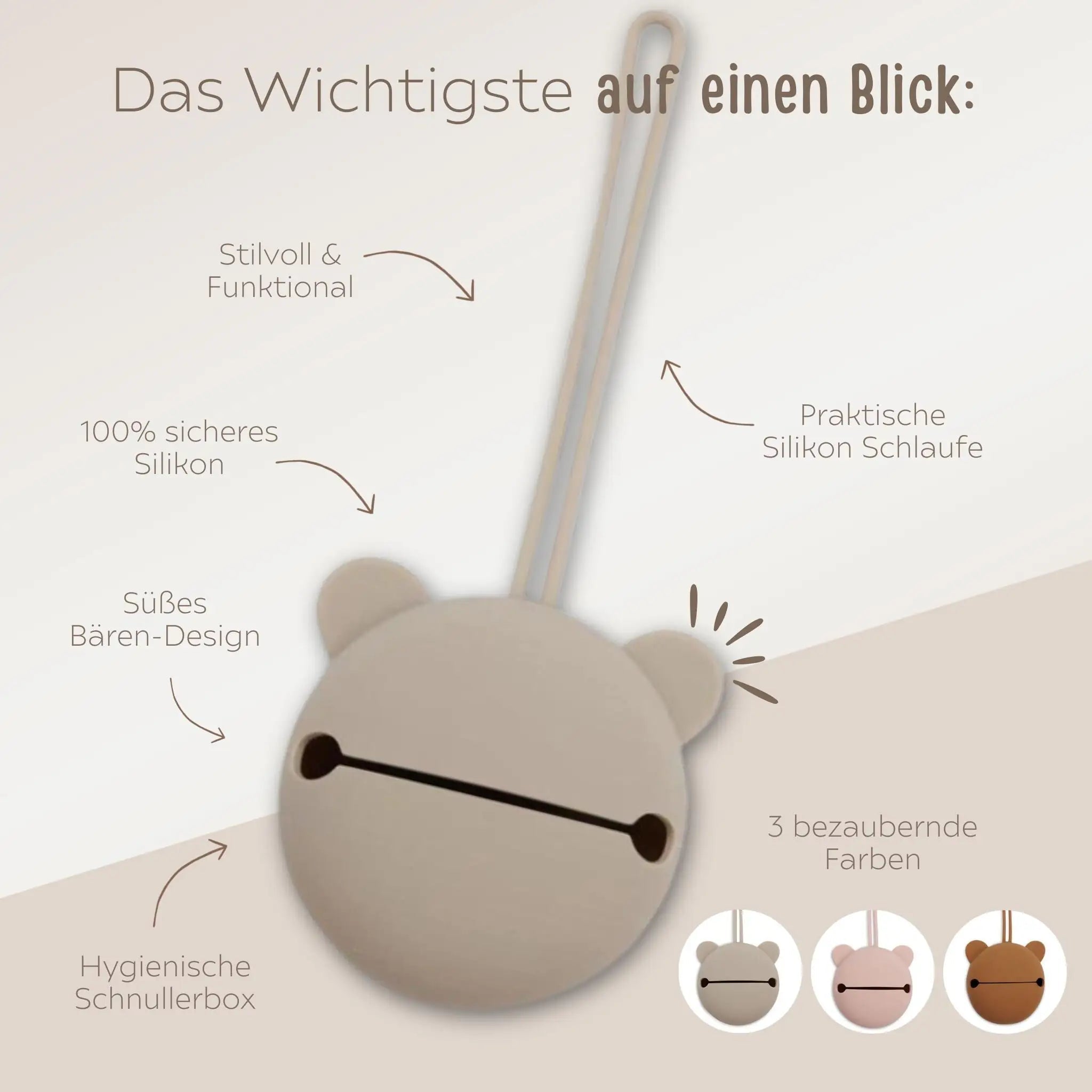 JOLLEIN Silikon Schnuller Etui - rose, caramel, olivgrün - wunderwunsch