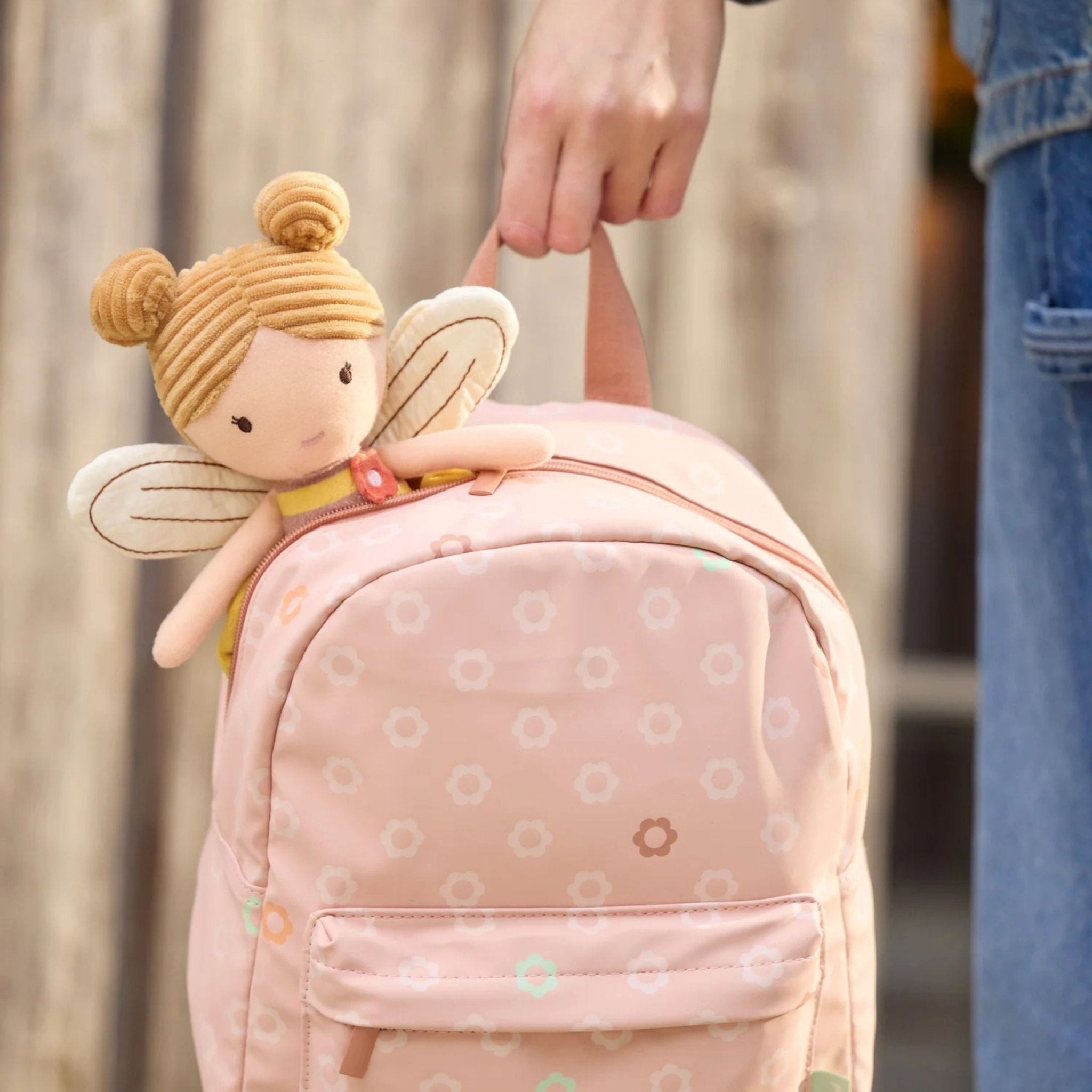 JOLLEIN Stoffpuppe Biene blonde Zöpfe personalisiert - wunderwunsch
