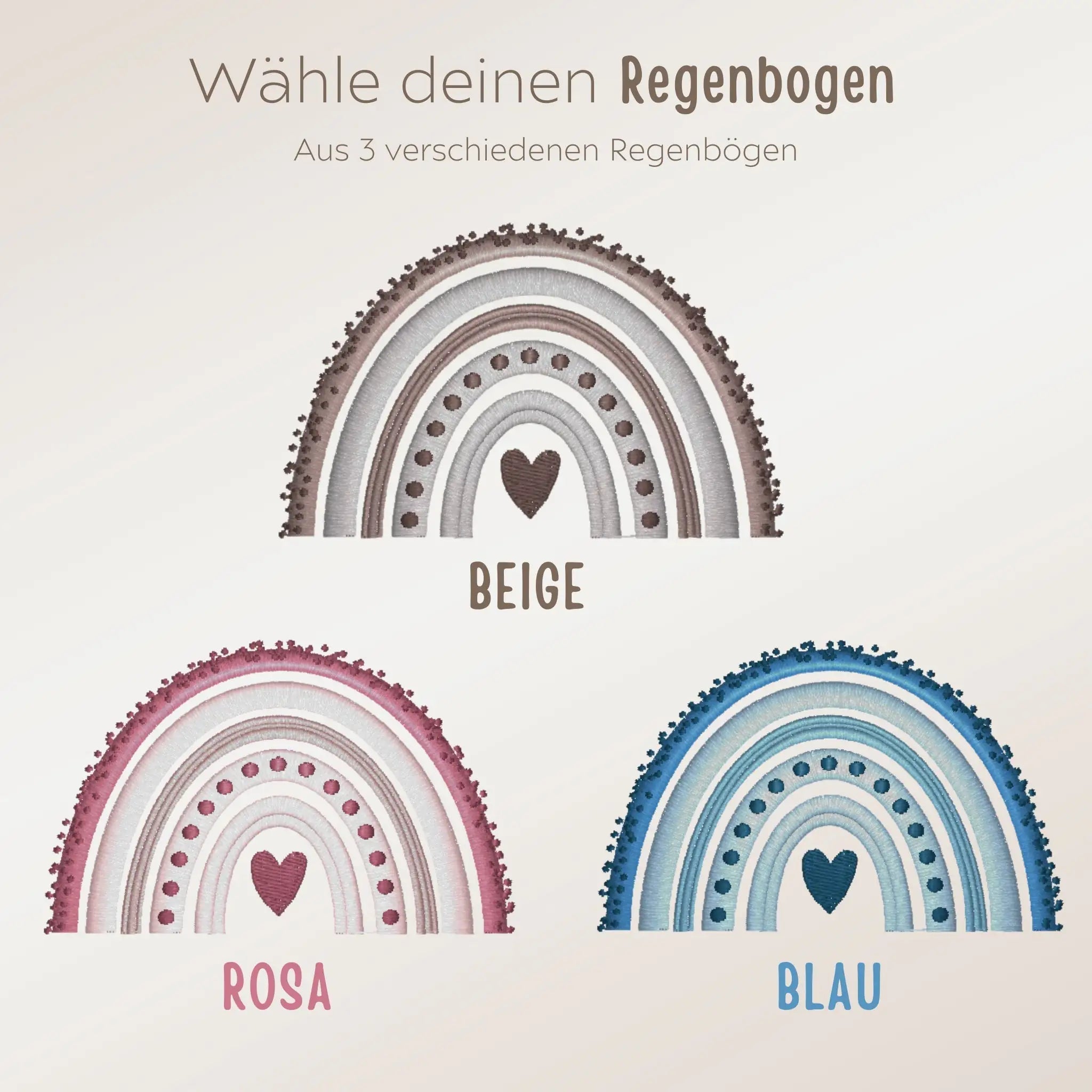 JOLLEIN Strickdecke personalisiert - Regenbogen - wunderwunsch