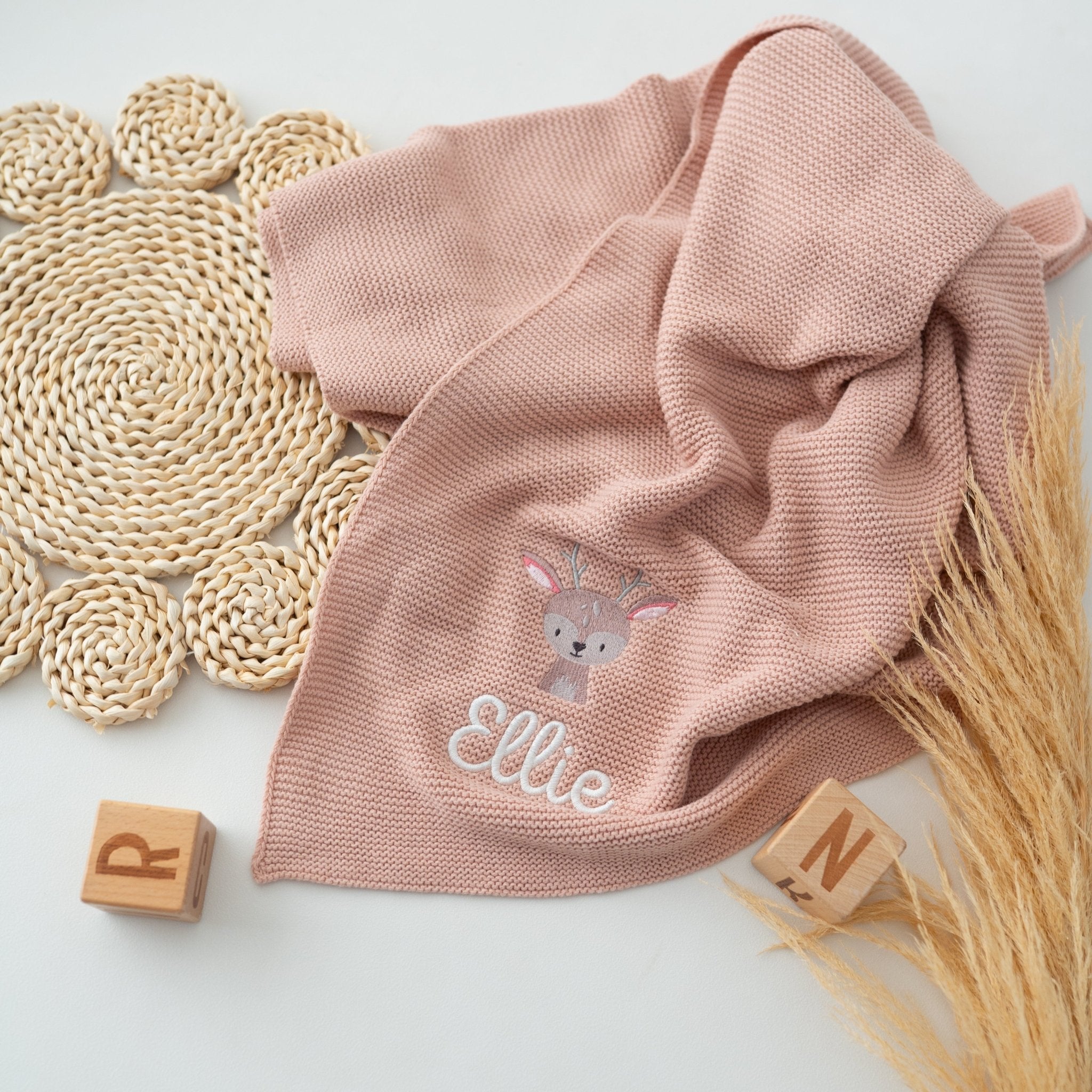 JOLLEIN Strickdecke personalisiert - Wunderwunsch - Tier - wunderwunsch