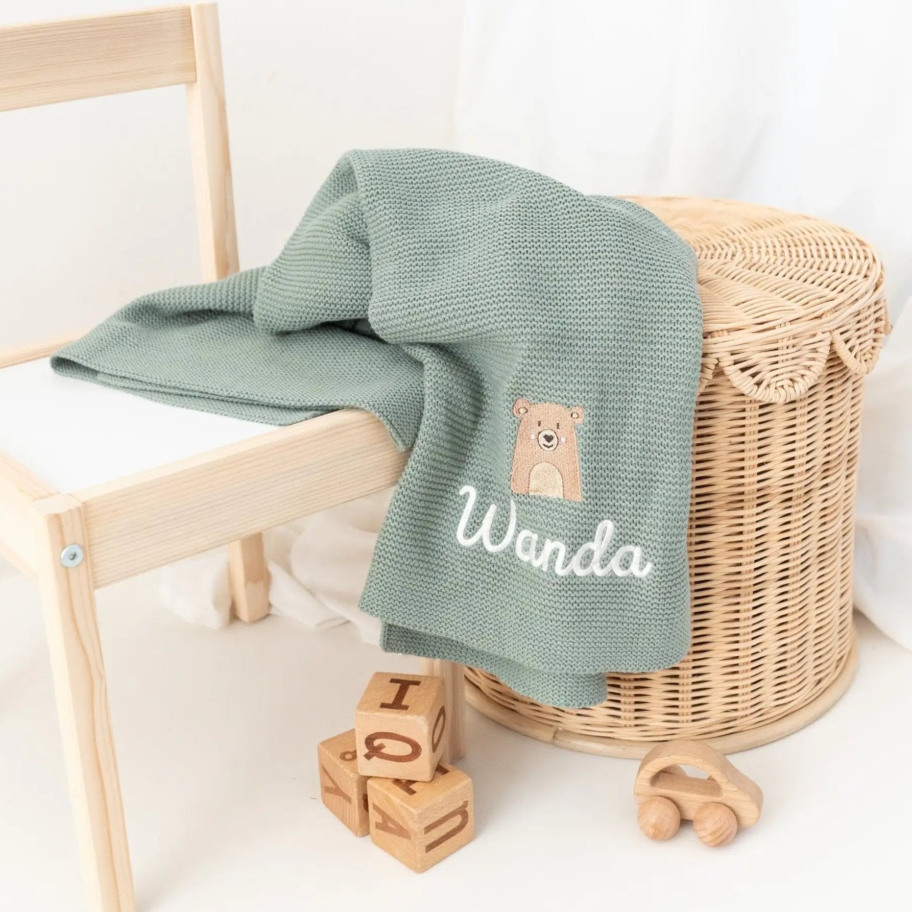 JOLLEIN Strickdecke personalisiert - Wunderwunsch - Tier - wunderwunsch
