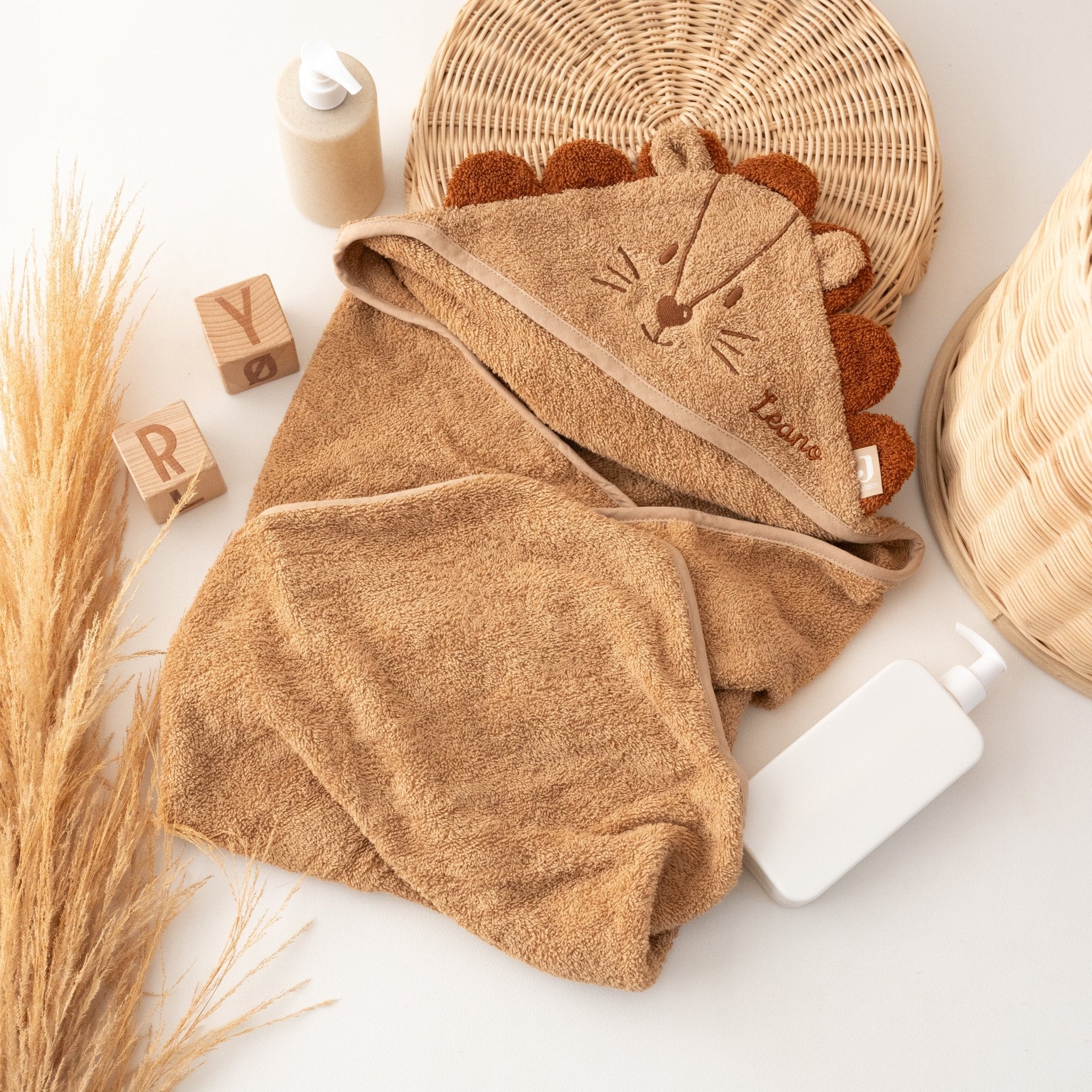 JOLLEIN x Wunderwunsch Tier Kapuzenhandtuch Baby personalisiert - wunderwunsch