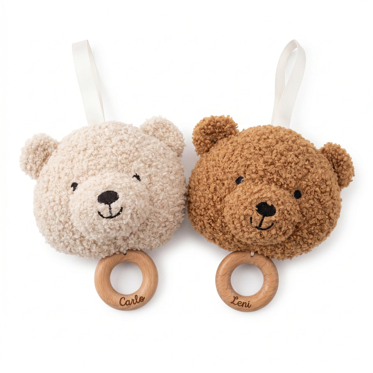 JOLLEIN Spieluhr für Babys personalisierbar - Teddybär Boucle