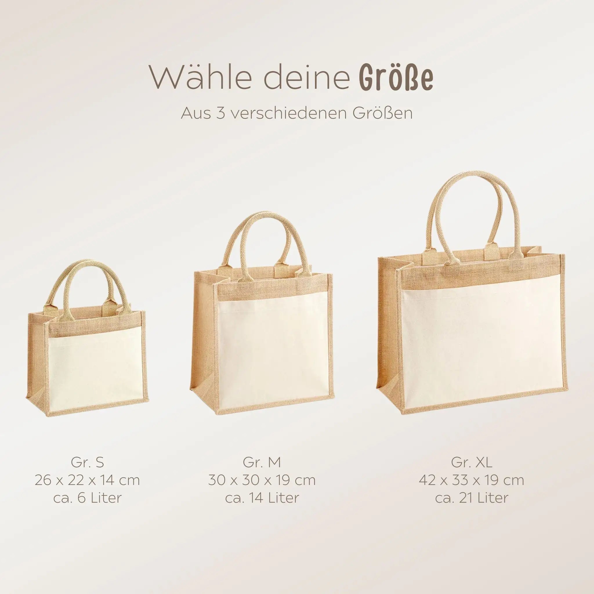Jutetasche mit Stoffbesatz - Dankeschön von Herzen - wunderwunsch