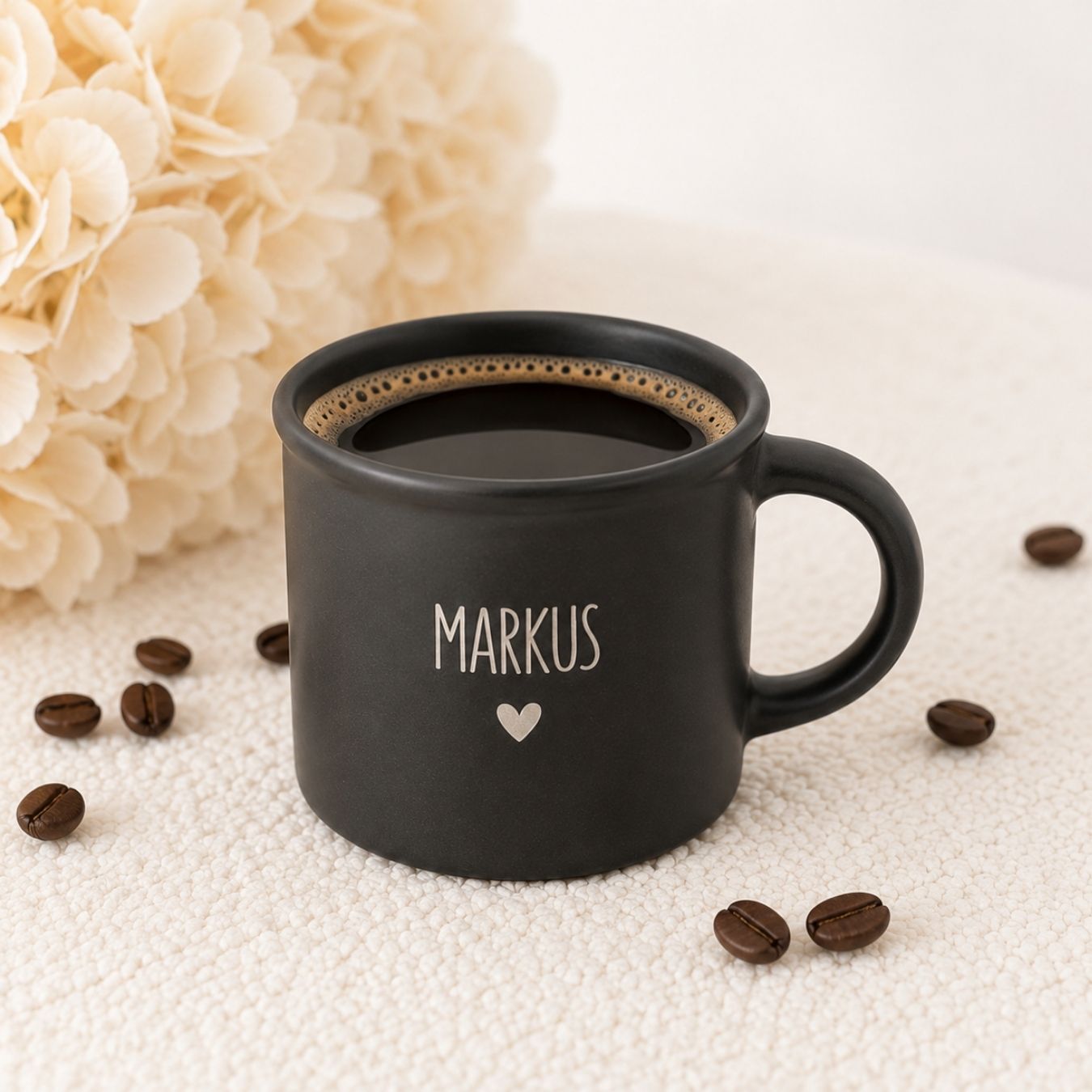 Kaffeetasse Keramik 300ml - Name und Herz - wunderwunsch