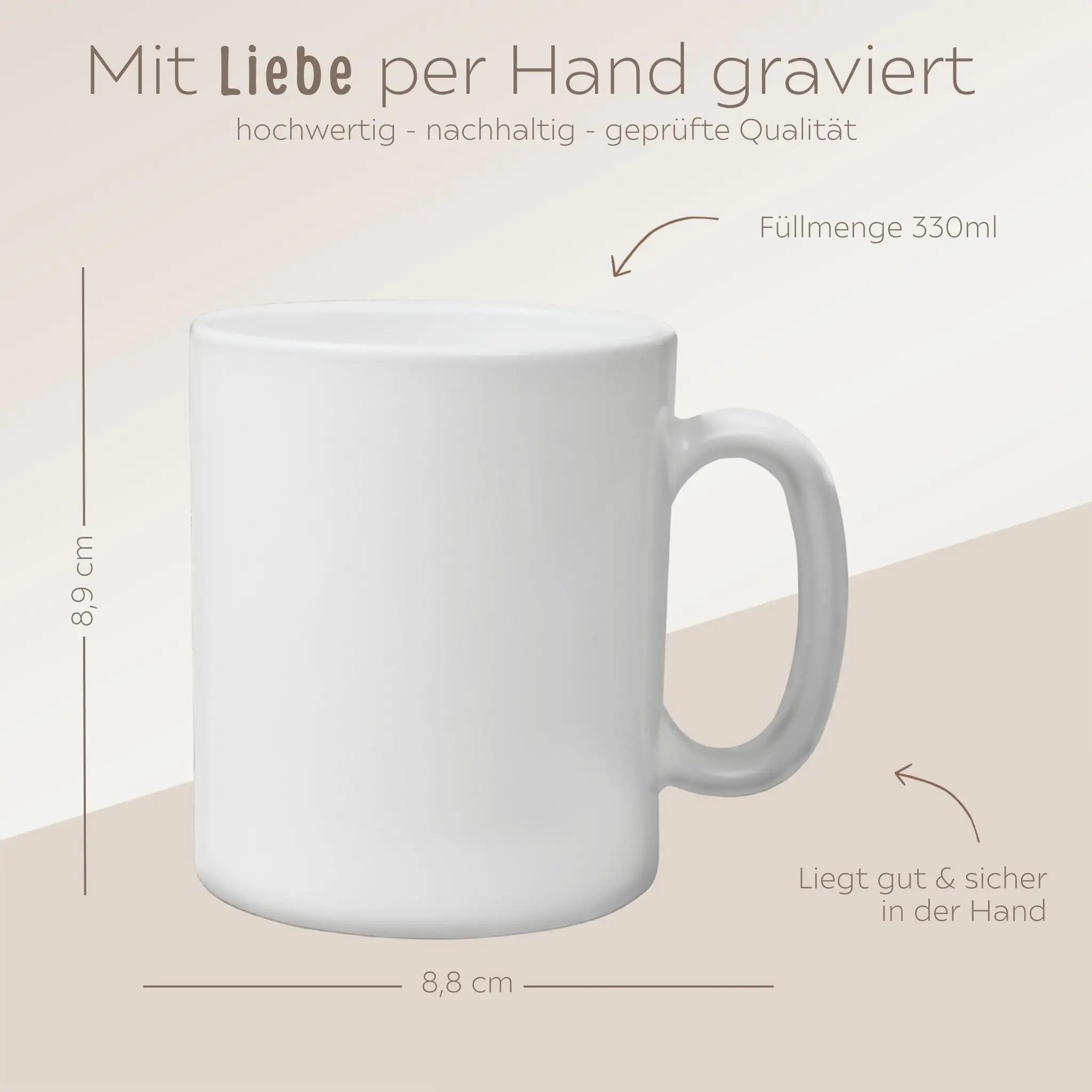 Keramik Kindertasse personalisiert - Tier Aquarell - wunderwunsch