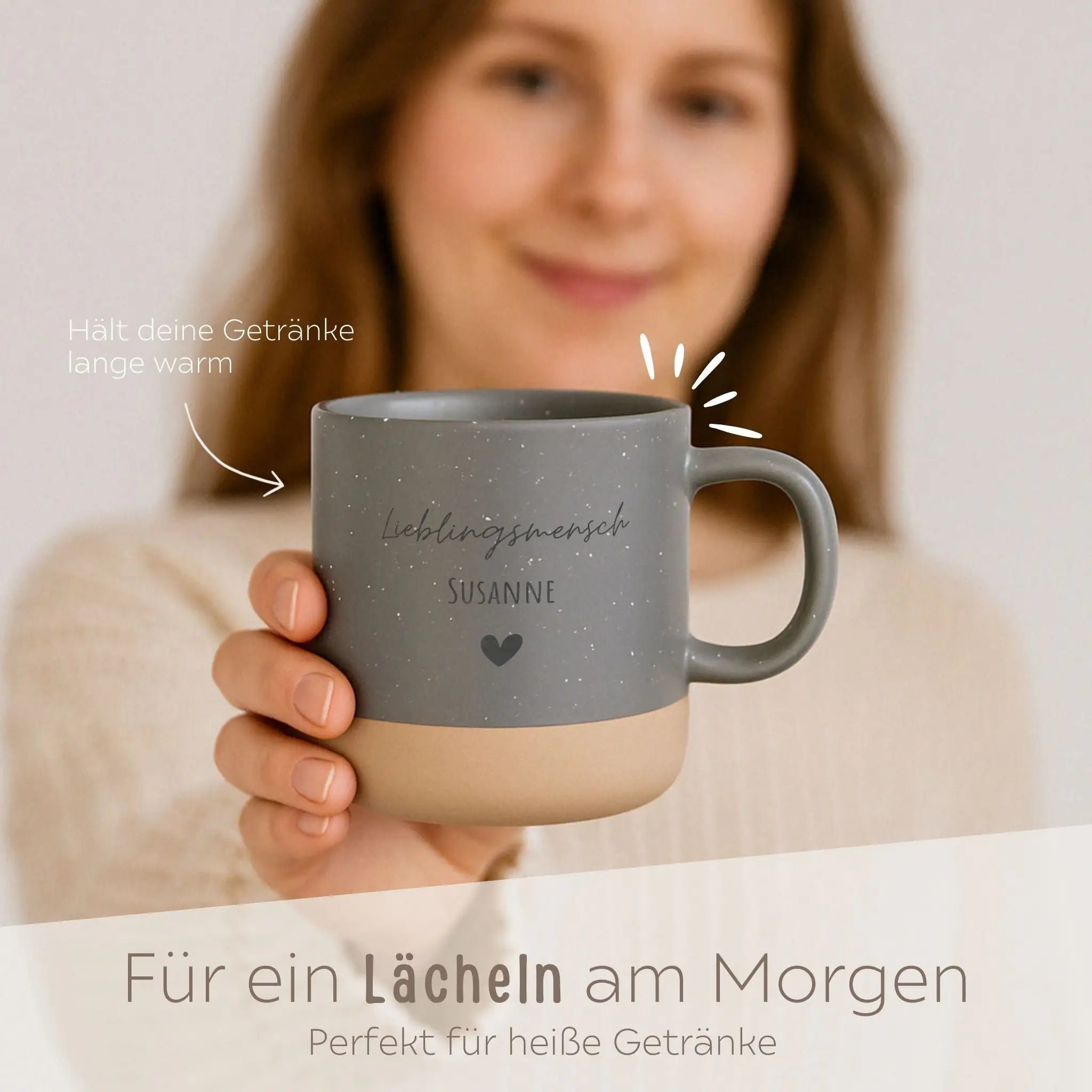 Keramikbecher Steingut - Lieblingsmensch - wunderwunsch