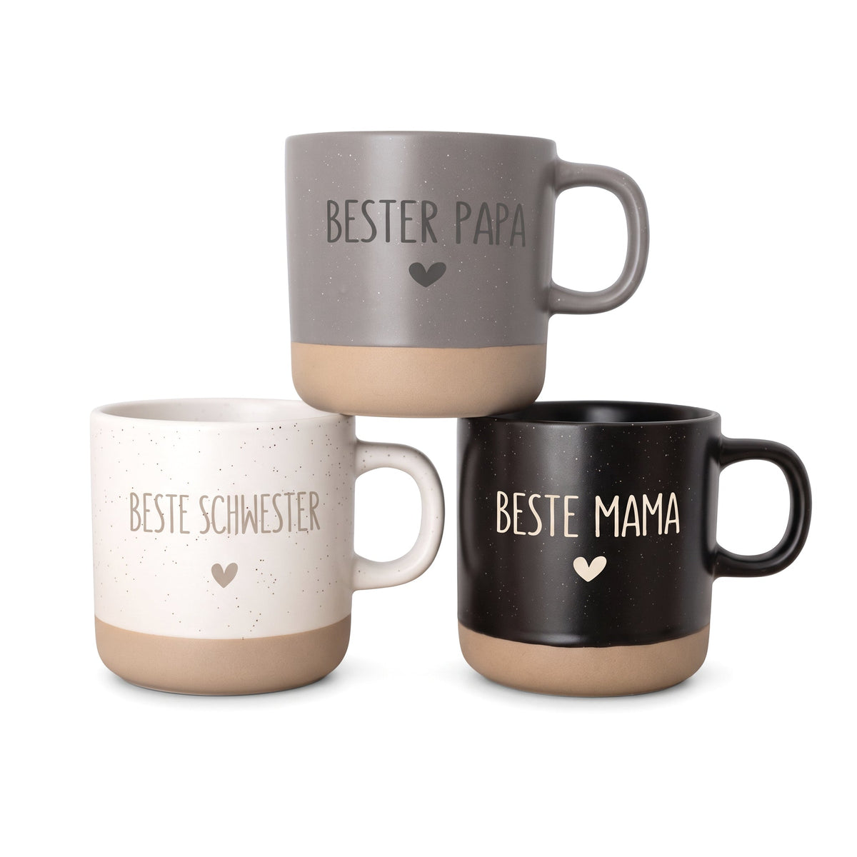 Keramikbecher Steingut - Name und Herz - wunderwunsch