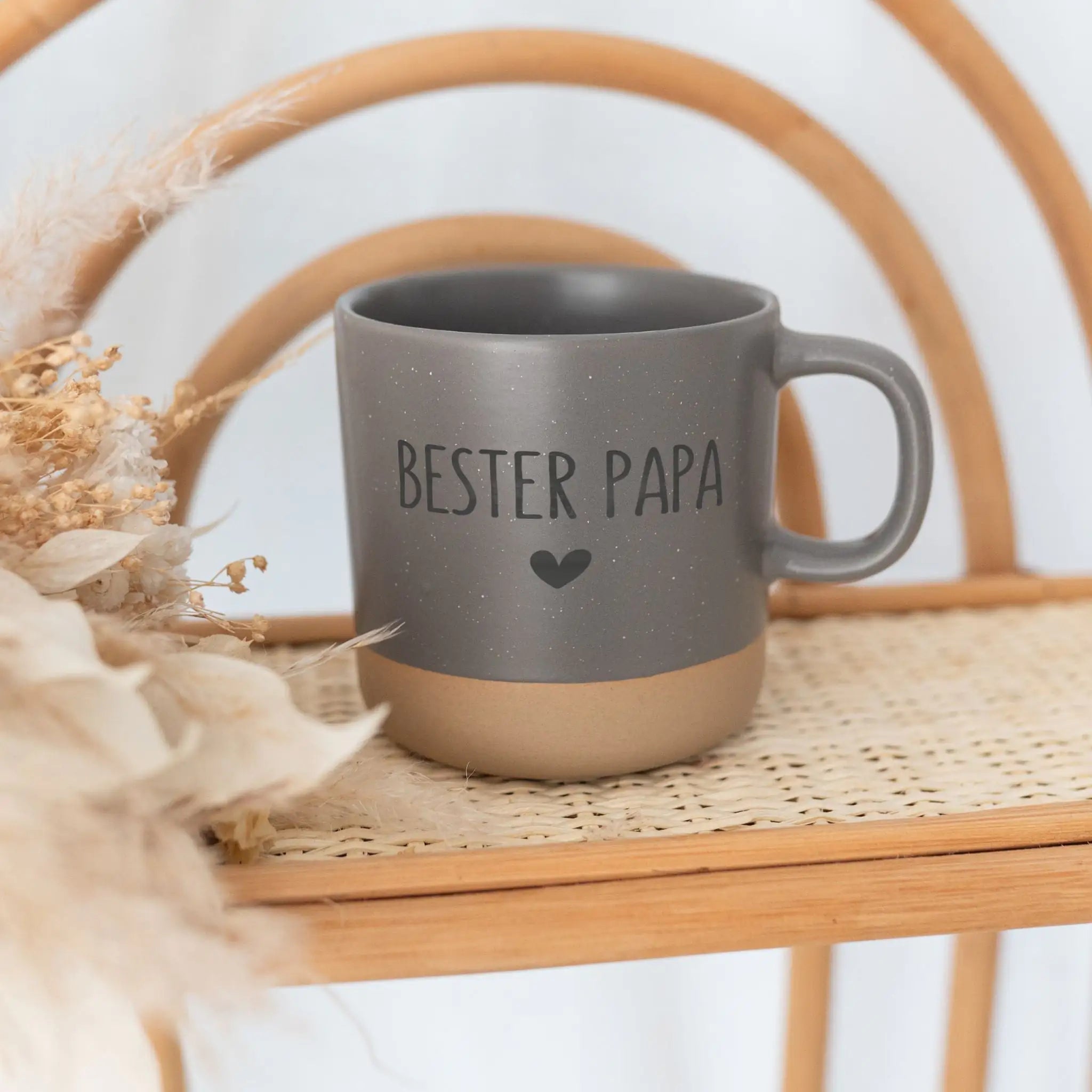 Keramikbecher Steingut - Name und Herz - wunderwunsch