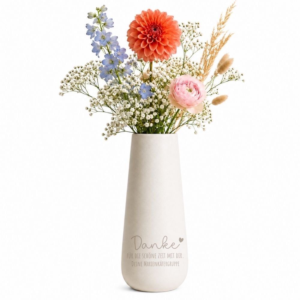 Keramikvase Matt - Danke für die schöne Zeit mit dir - wunderwunsch
