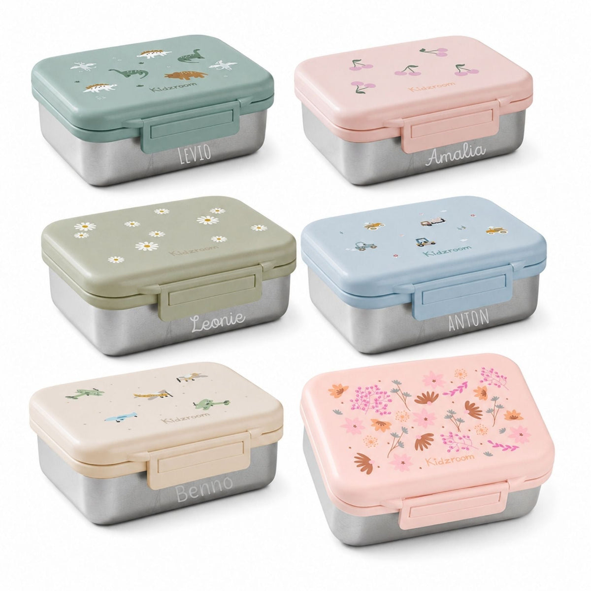 KIDZROOM Edelstahl Lunchbox personalisierbar - wunderwunsch
