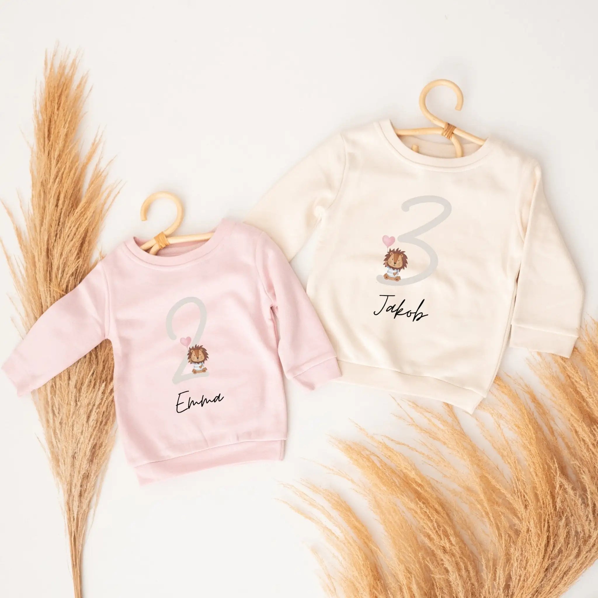 Kinder Sweatshirt "Zahlen Löwe" personalisiert - wunderwunsch