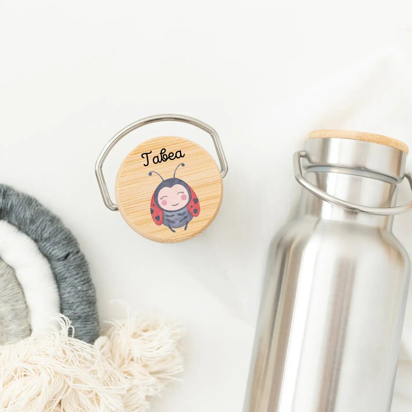 Kinder Trinkflasche Edelstahl personalisiert - Tier Aquarell - wunderwunsch
