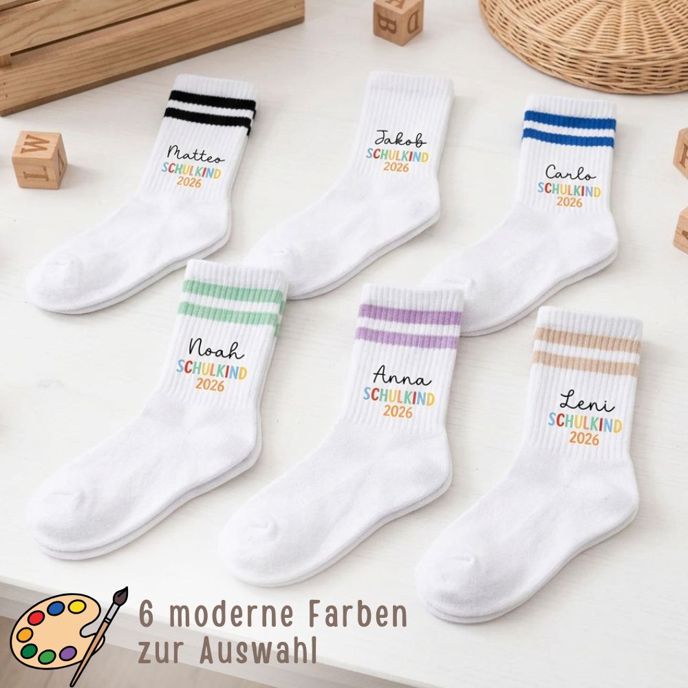 Kindersocken "Schulkind 2026" personalisiert - wunderwunsch