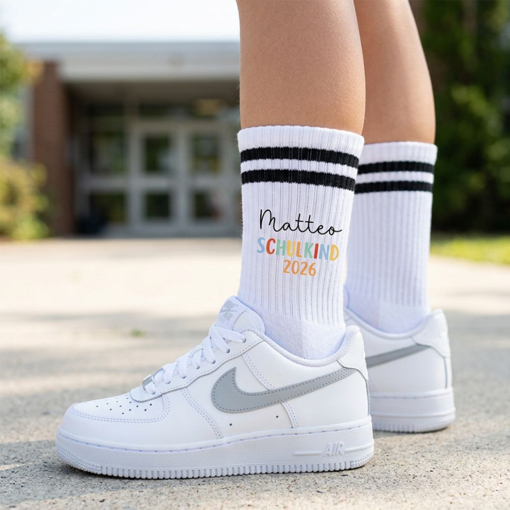 Kindersocken "Schulkind 2026" personalisiert - wunderwunsch