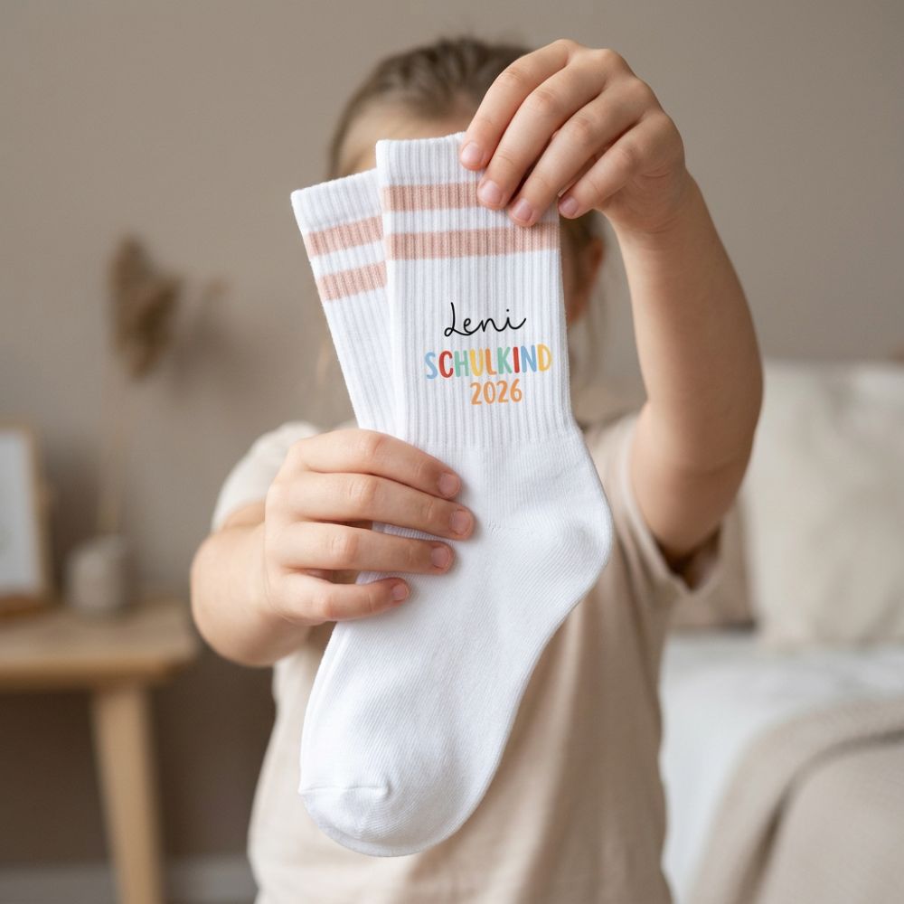 Kindersocken "Schulkind 2026" personalisiert - wunderwunsch