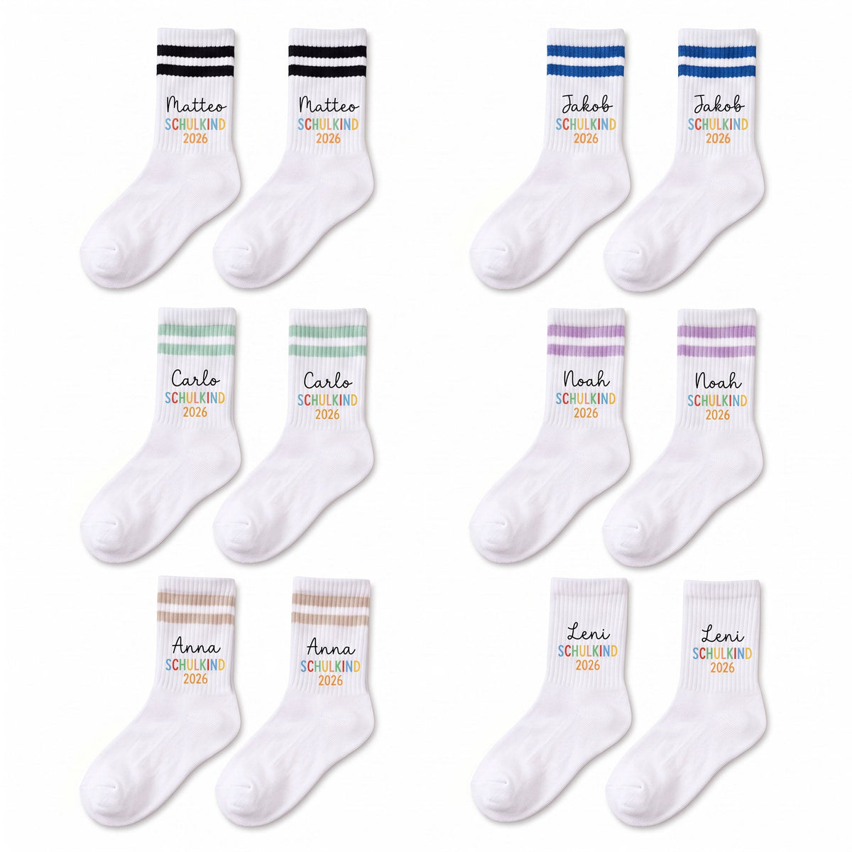 Kindersocken "Schulkind 2026" personalisiert - wunderwunsch
