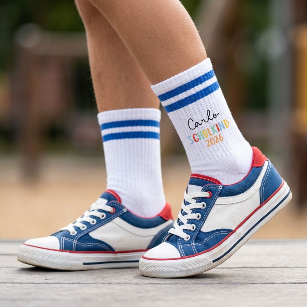 Kindersocken "Schulkind 2026" personalisiert - wunderwunsch