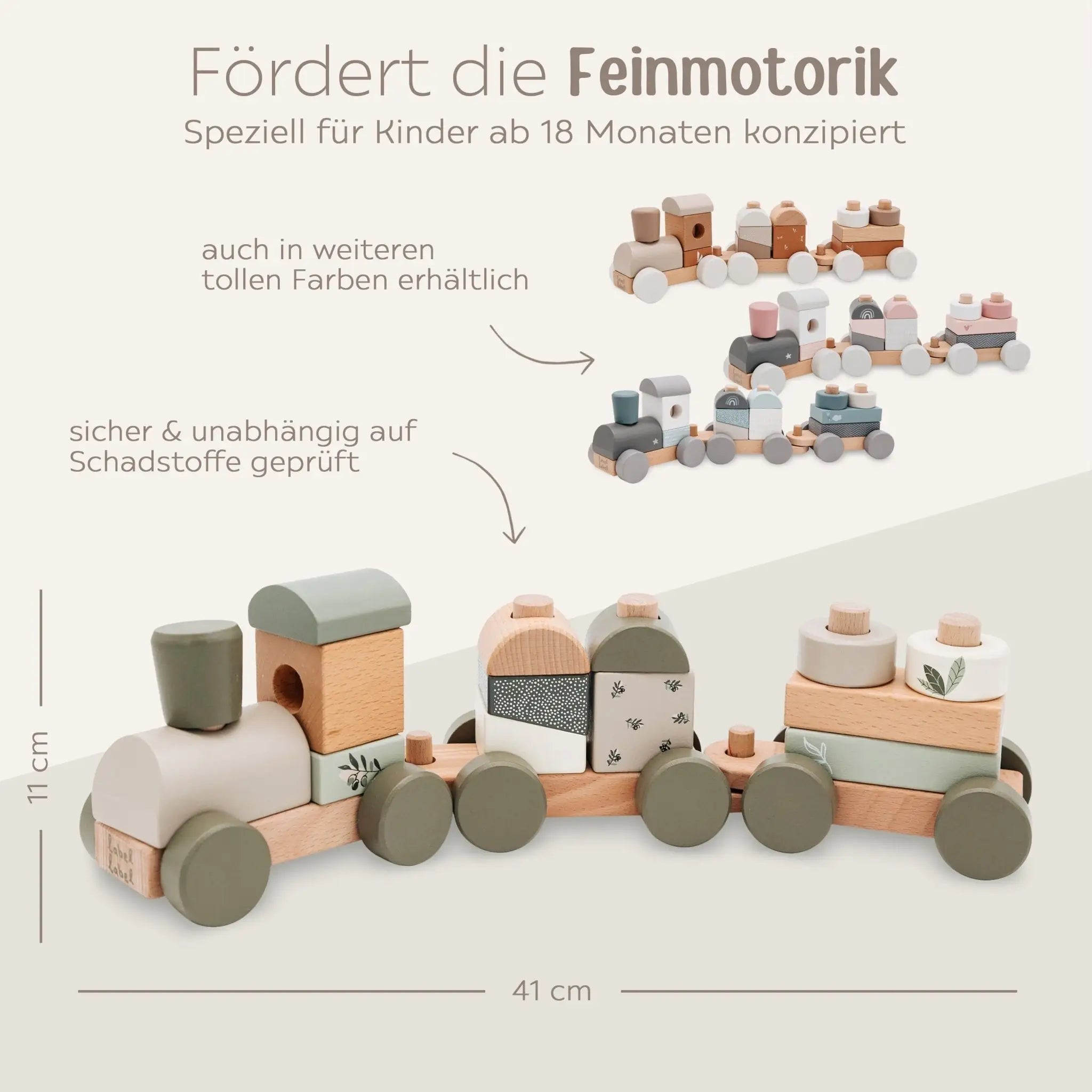 LABEL LABEL Holz Eisenbahn personalisiert - wunderwunsch