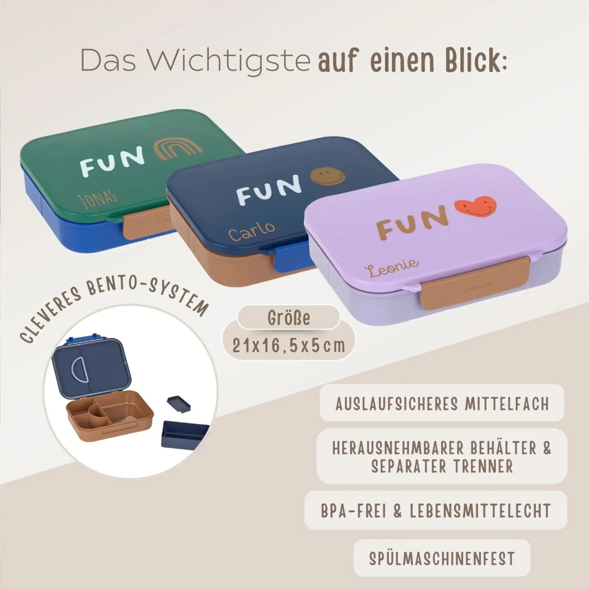 LÄSSIG Bento Brotdose "Little Gang" personalisierbar - wunderwunsch
