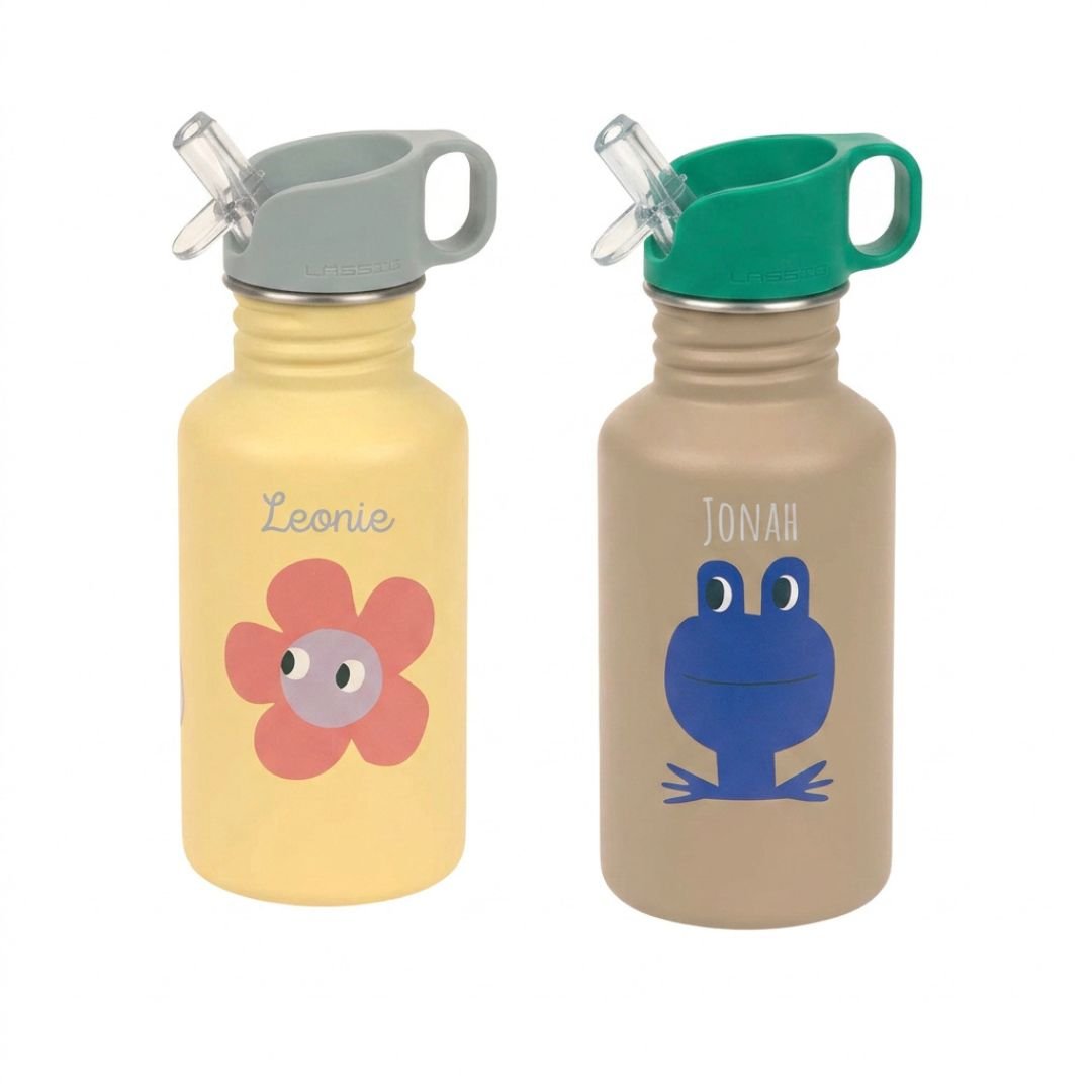 LÄSSIG Edelstahl Kinder Trinkflasche personalisiert - Happy Trails - wunderwunsch