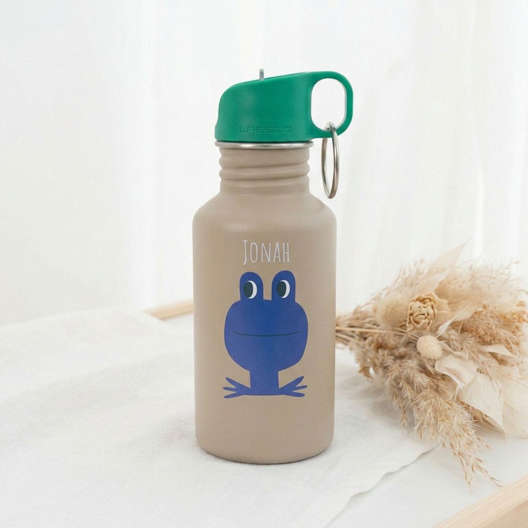 LÄSSIG Edelstahl Kinder Trinkflasche personalisiert - Happy Trails - wunderwunsch
