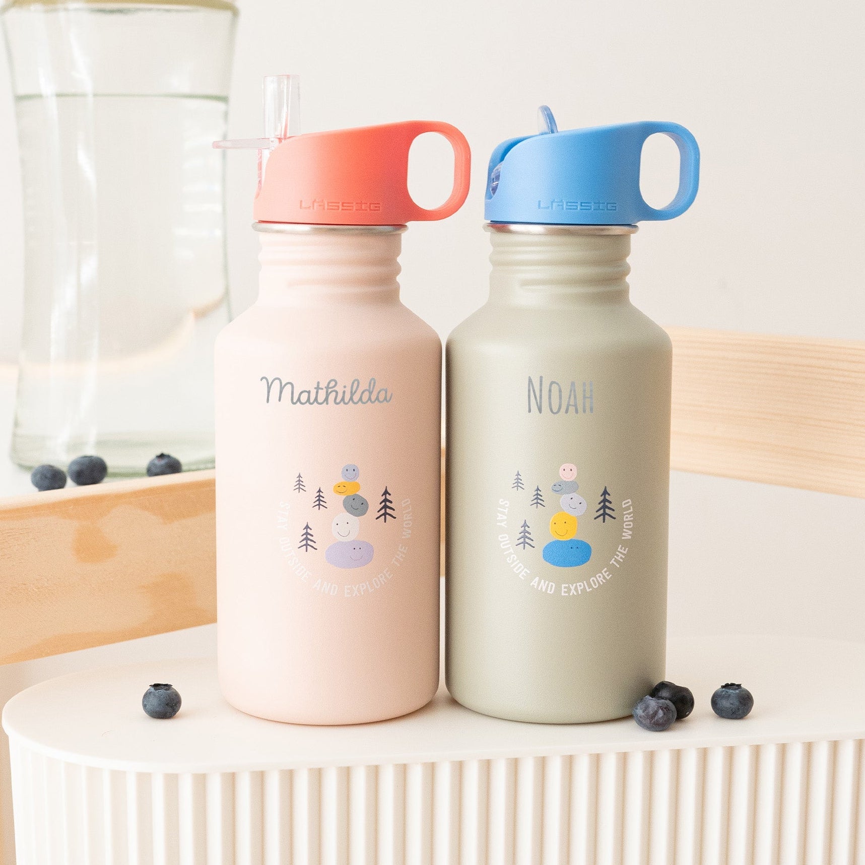 LÄSSIG Edelstahl Kinder Trinkflasche personalisiert - Sunny Explorer - wunderwunsch