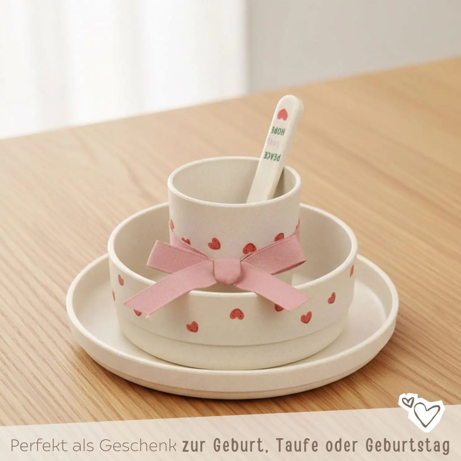LÄSSIG Geschirr - Set "Herz" - wunderwunsch