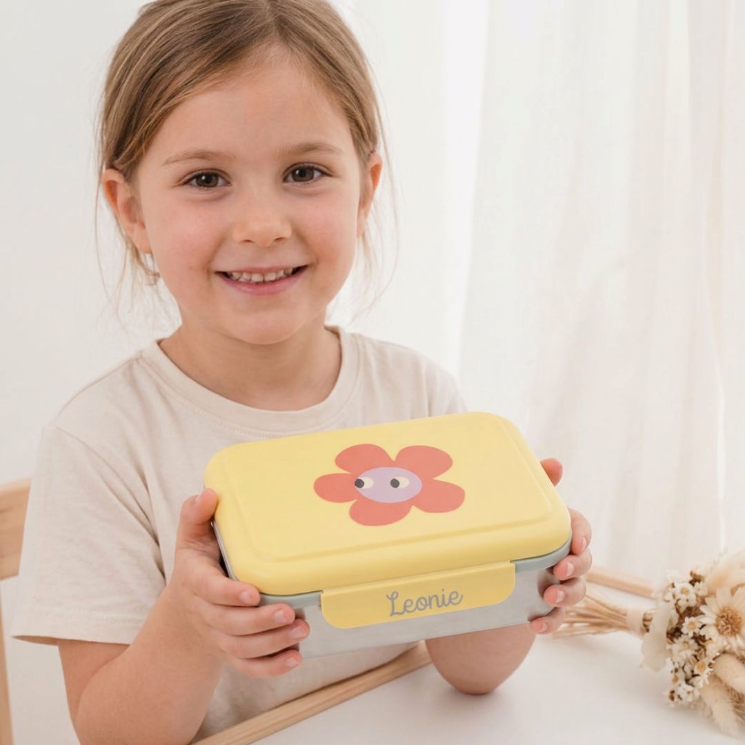 LÄSSIG Kinder Brotdose Edelstahl personalisiert - Happy Trails - wunderwunsch