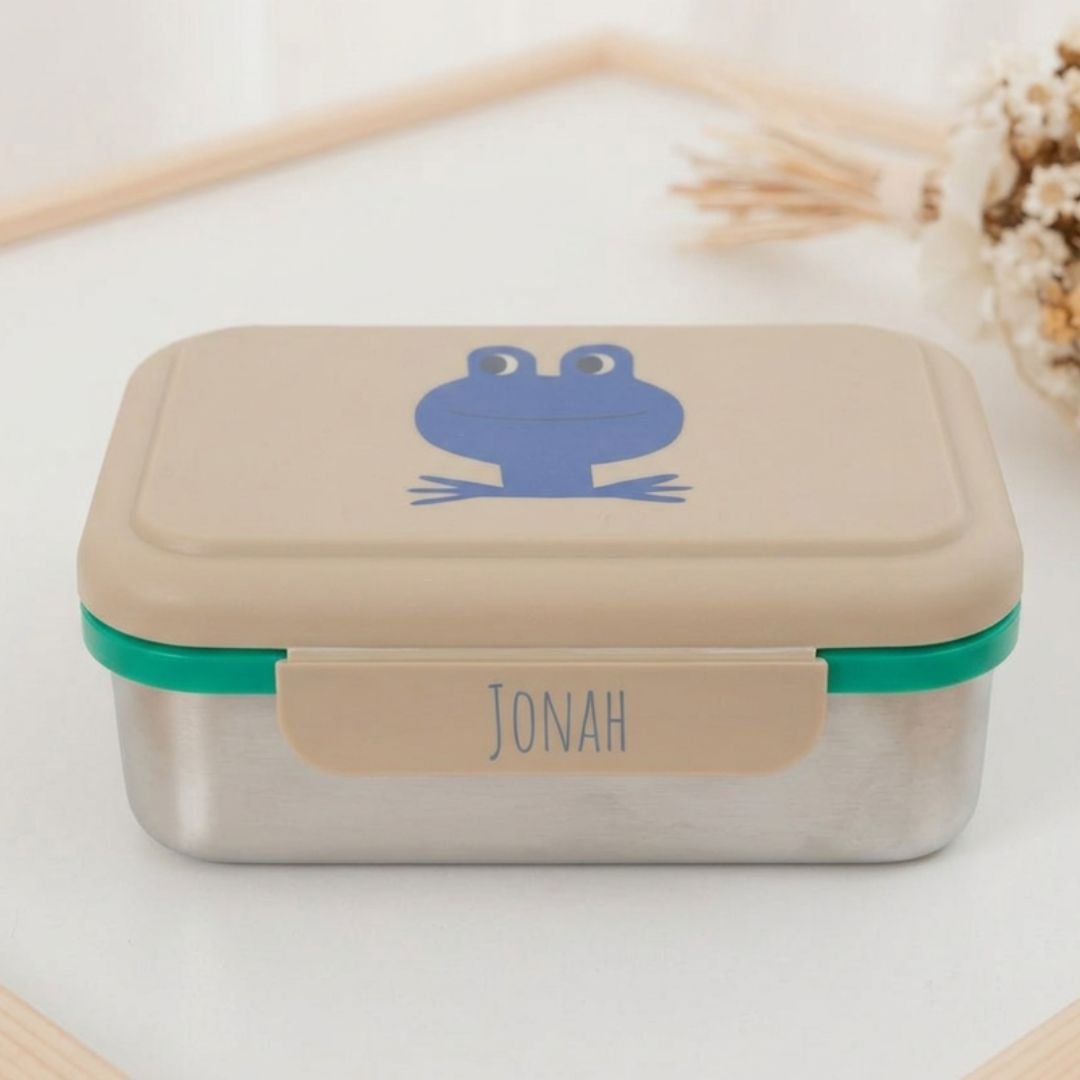 LÄSSIG Kinder Brotdose Edelstahl personalisiert - Happy Trails - wunderwunsch
