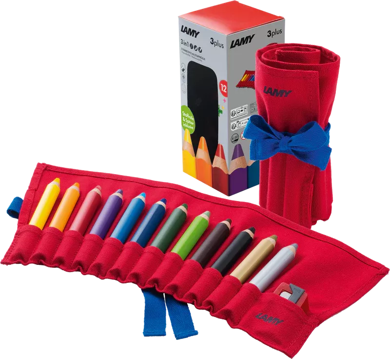 LAMY 3plus Buntstifte mit Rollmäppchen - wunderwunsch