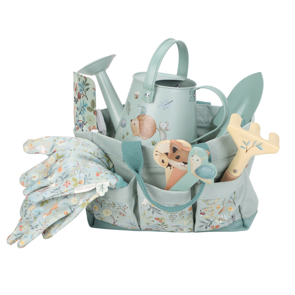 LITTLE DUTCH Garten Geschenkset 10-teilig - Forest Friends blau