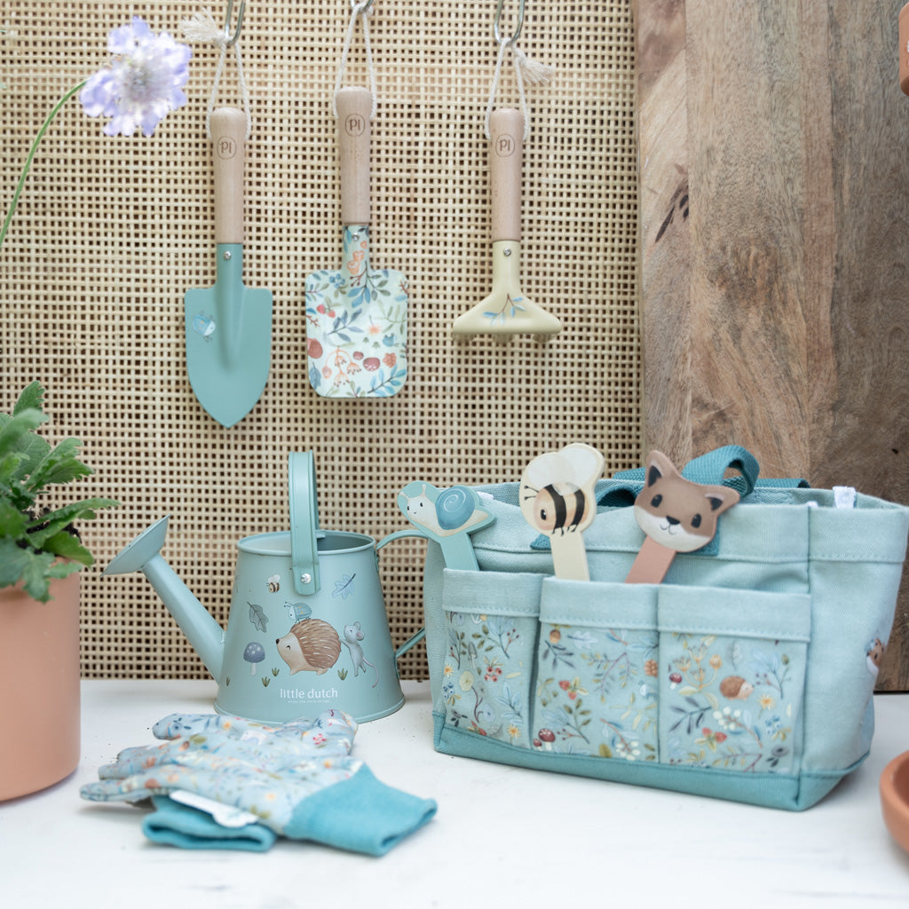 LITTLE DUTCH Garten Geschenkset 10-teilig - Forest Friends blau