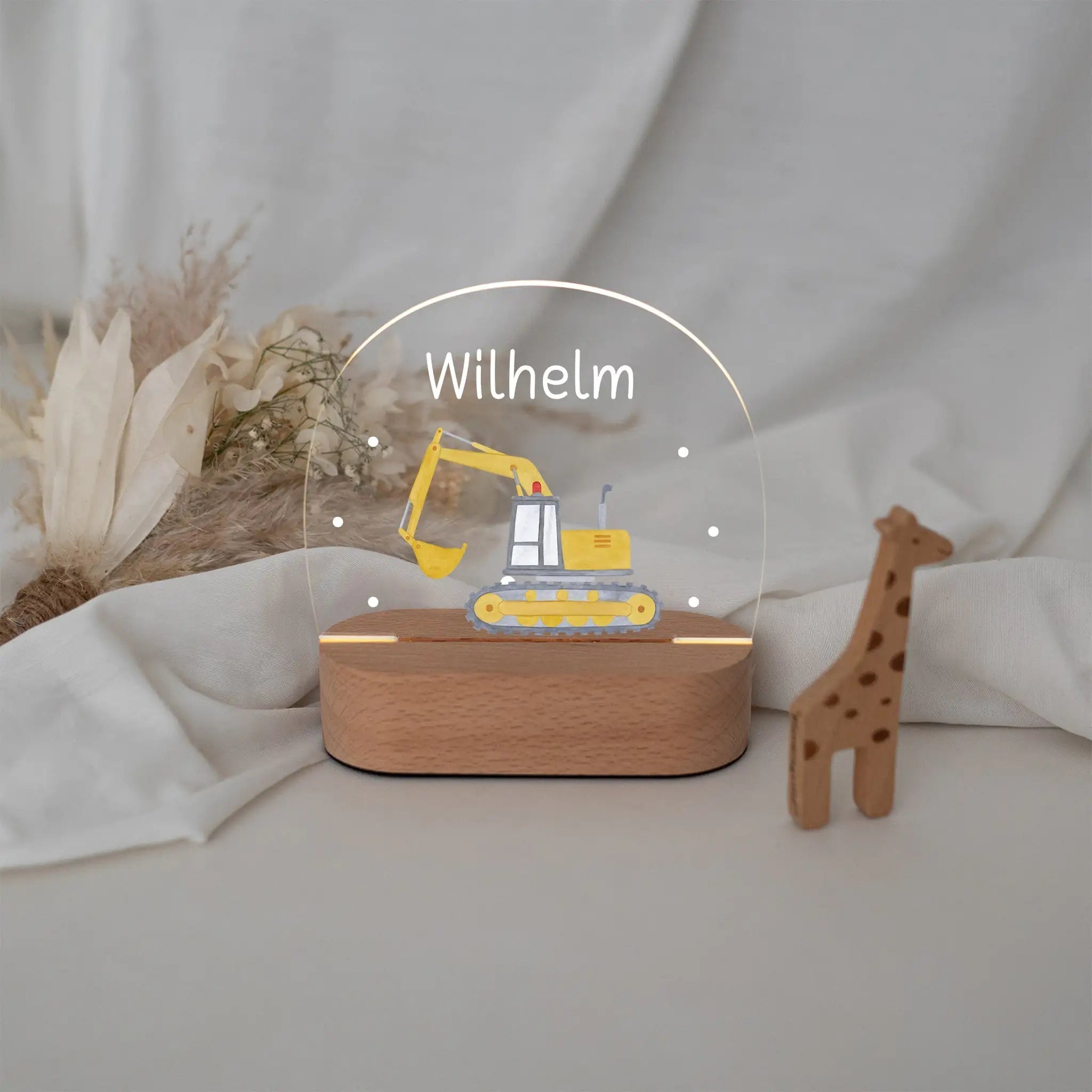LED Nachtlicht Kinder personalisiert - Fahrzeuge Aquarell - wunderwunsch