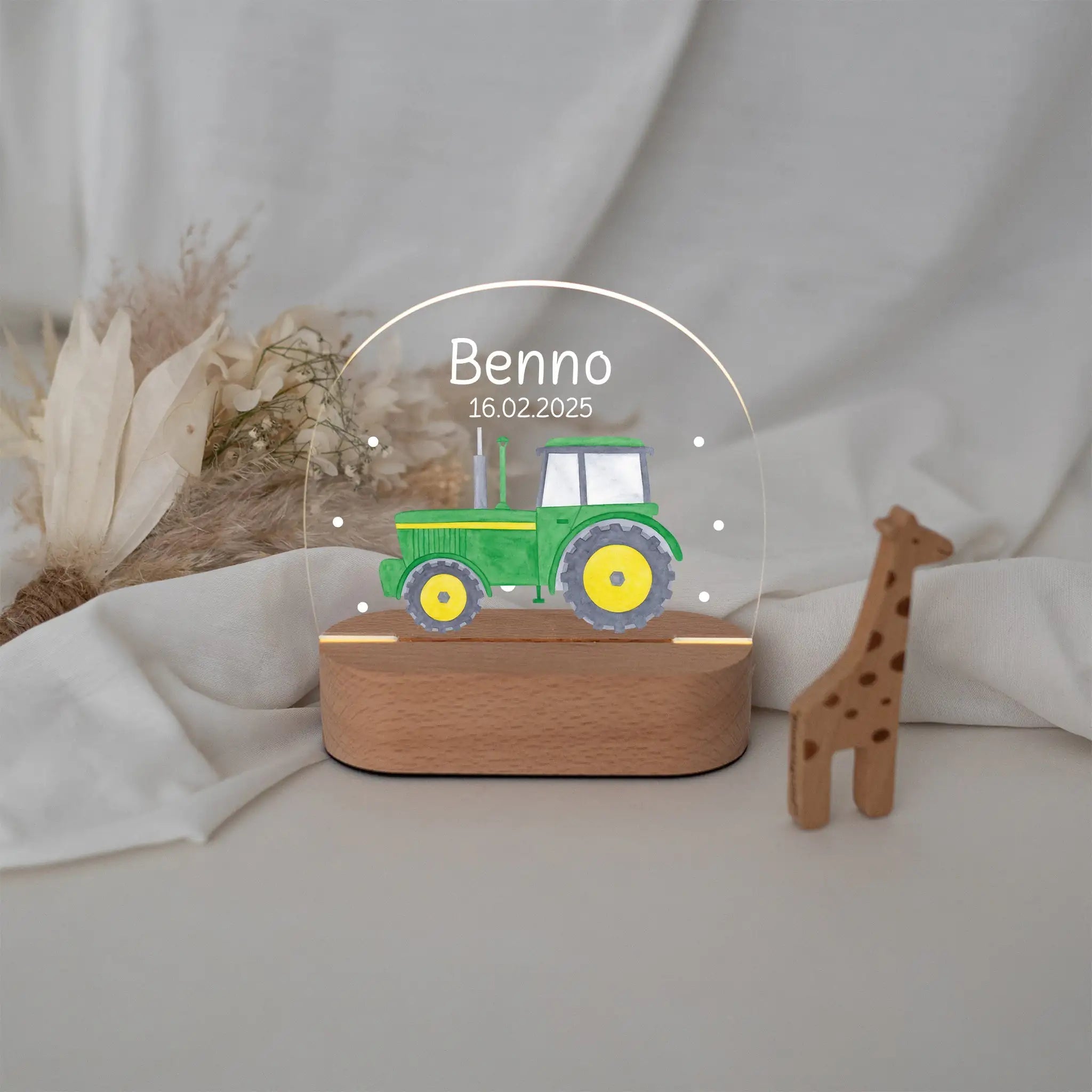 LED Nachtlicht Kinder personalisiert - Fahrzeuge Aquarell - wunderwunsch