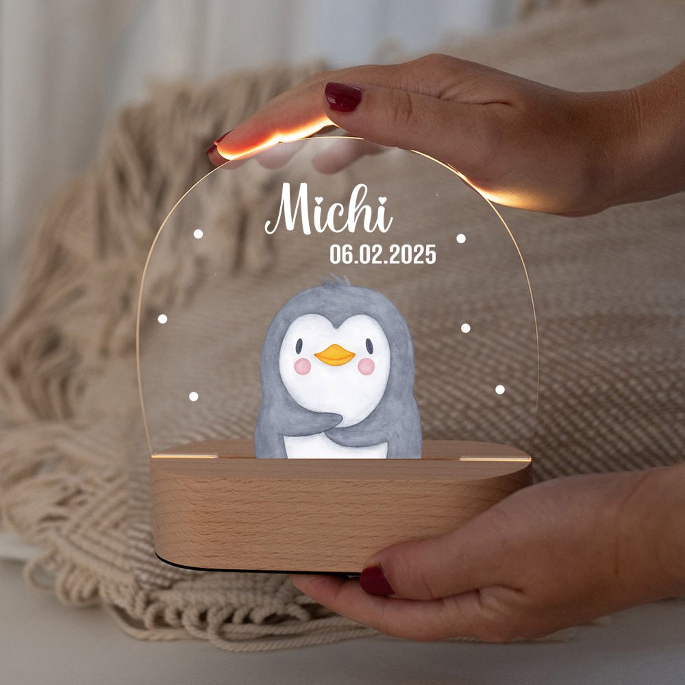LED Nachtlicht Kinder personalisiert - Tier Aquarell - wunderwunsch