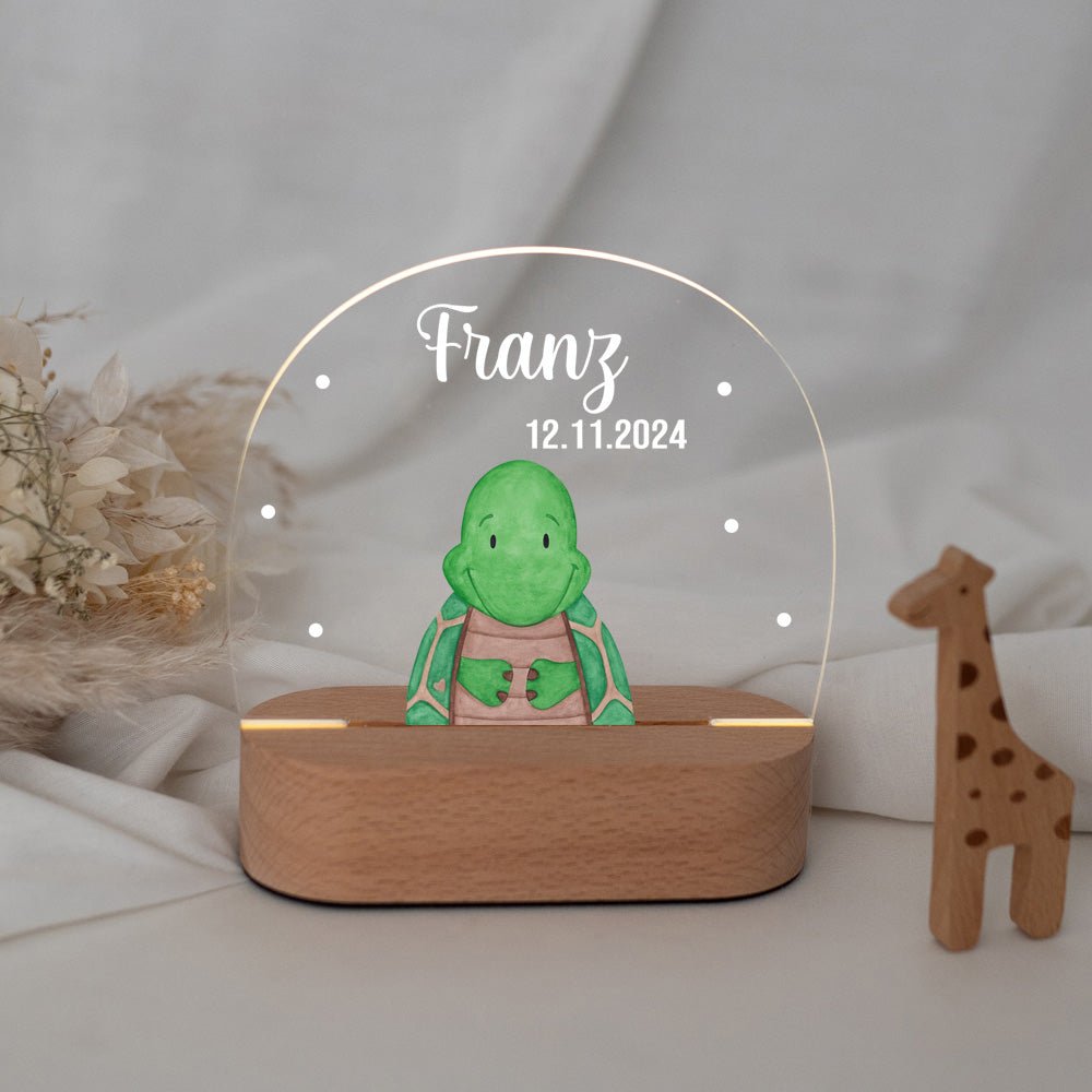 LED Nachtlicht Kinder personalisiert - Tier Aquarell - wunderwunsch
