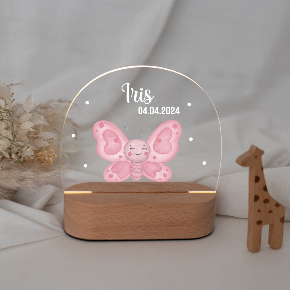LED Nachtlicht Kinder personalisiert - Tier Aquarell - wunderwunsch