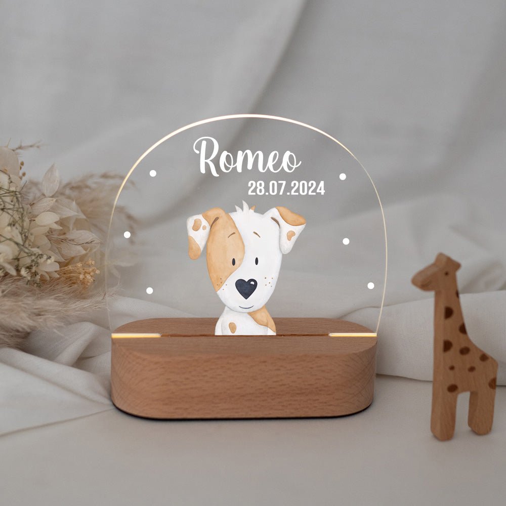 LED Nachtlicht Kinder personalisiert - Tier Aquarell - wunderwunsch