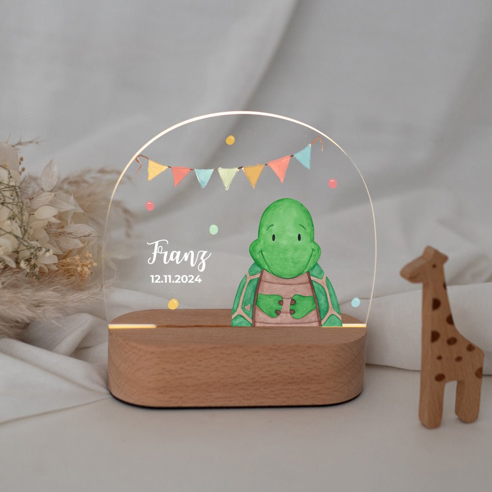 LED Nachtlicht Kinder personalisiert - Tier Girlande Aquarell - wunderwunsch