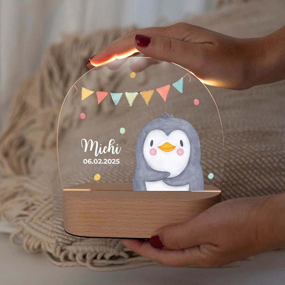 LED Nachtlicht Kinder personalisiert - Tier Girlande Aquarell - wunderwunsch